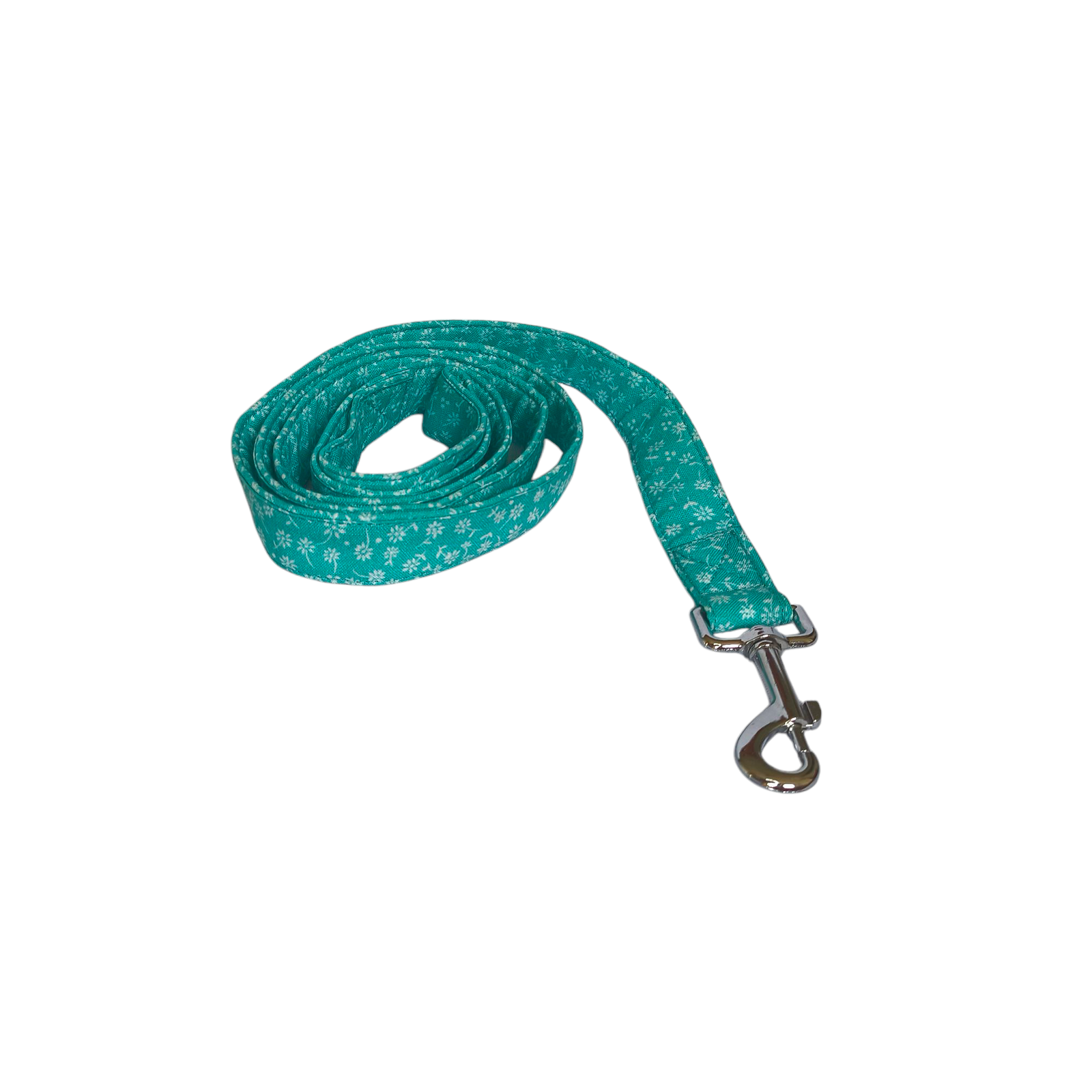 CORREA PERRO AGUA MARINA CON FLORES