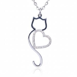 Collar gato corazón cola larga