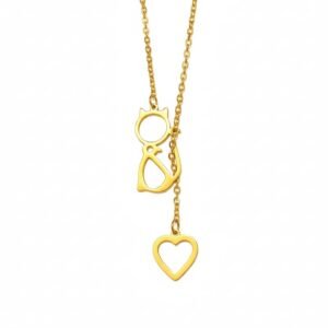 Collar gato corazón colgante