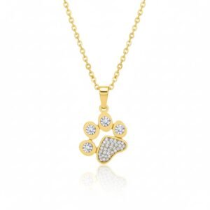 Collar huella con diamantes