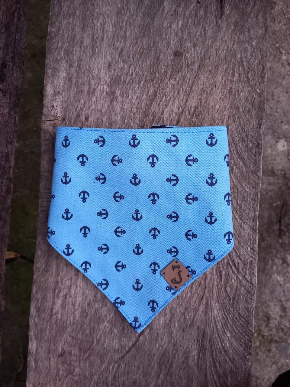 PAÑOLETA GATO REF_ AZUL CON ANCLAS